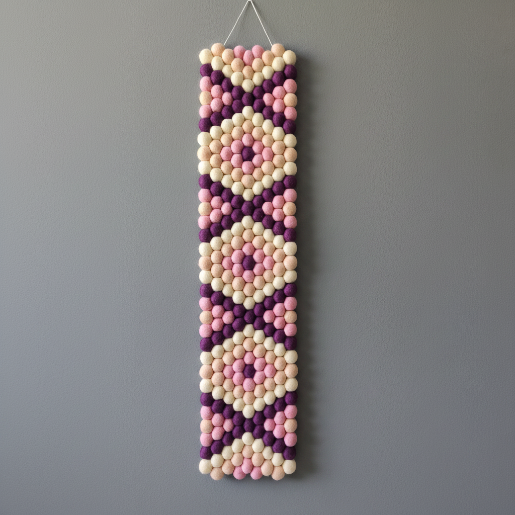 Tapisserie murale Bahia – motif géométrique style bracelet brésilien, laine Mérinos, fond neutre | CELAINEDECO
