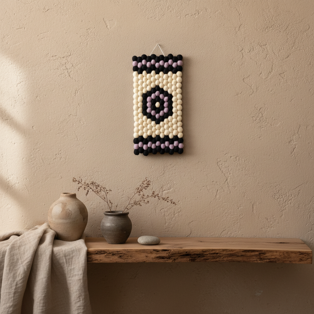 Tapisserie murale Kilim dans une entrée wabi-sabi – décoration textile artisanale – CELAINEDECO